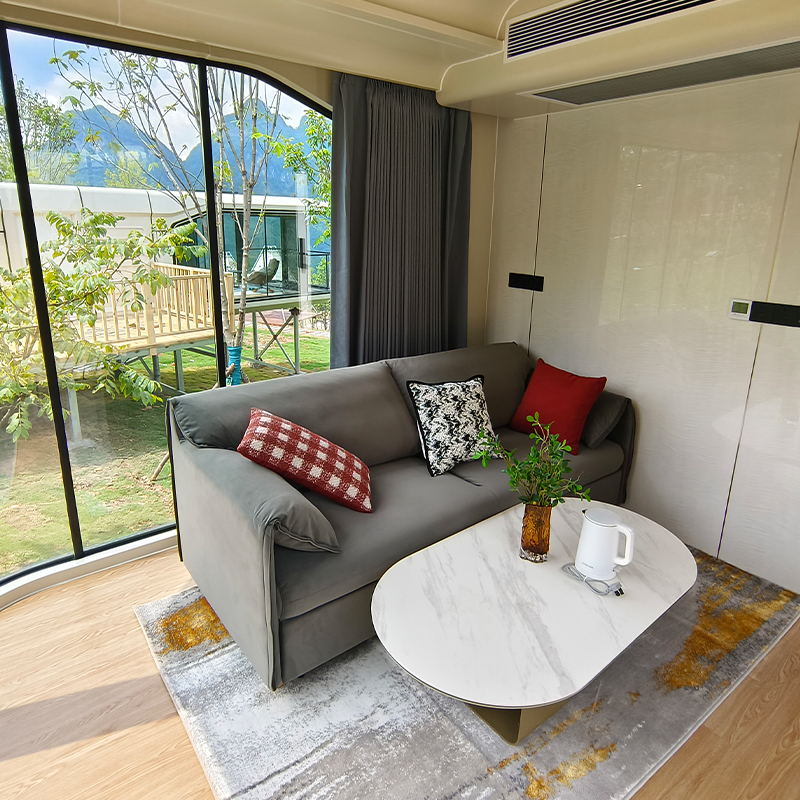 How to improve the stability and durability of the overall structure of the mobile glass house design with light steel prefabricated structure?